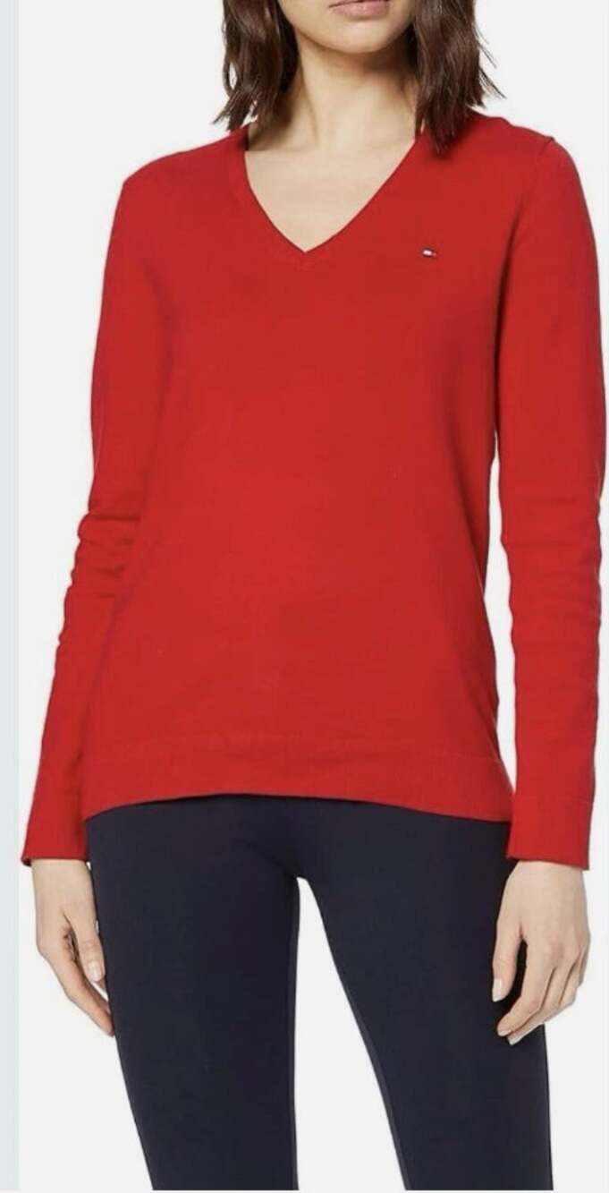 Tommy Hilfiger Long Sleeve V Neck Sweater Large NWT